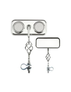 Rectangle Cage Mirror Chrome Clear Reflectors.